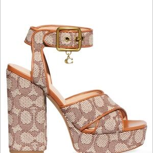 Nelly Platform Sandal in Signature Jacquard